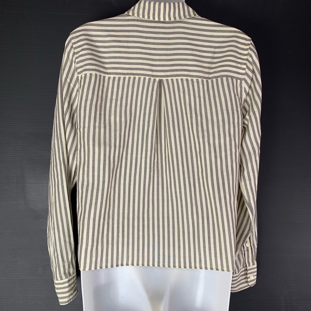 🎈Madewell Tie-Front Striped Cropped Shirt Top NWT - Picture 6 of 8